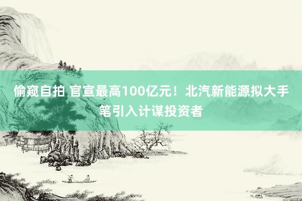 偷窥自拍 官宣最高100亿元！北汽新能源拟大手笔引入计谋投资者