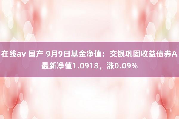 在线av 国产 9月9日基金净值：交银巩固收益债券A最新净值1.0918，涨0.09%