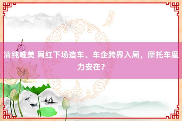 清纯唯美 网红下场造车、车企跨界入局，摩托车魔力安在？