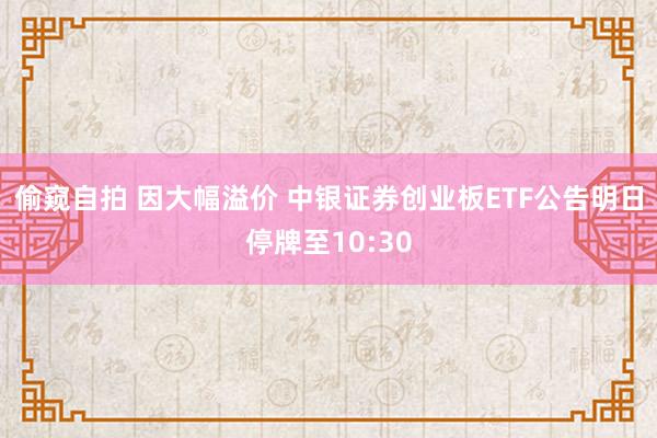 偷窥自拍 因大幅溢价 中银证券创业板ETF公告明日停牌至10:30