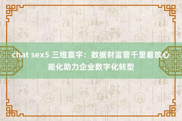 chat sex5 三维寰宇：数据财富管千里着放心能化助力企业数字化转型