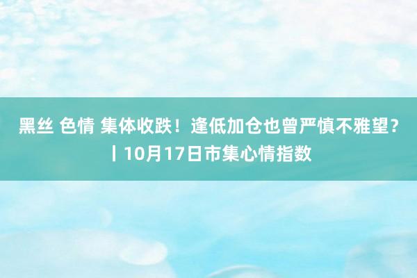 黑丝 色情 集体收跌！逢低加仓也曾严慎不雅望？丨10月17日市集心情指数