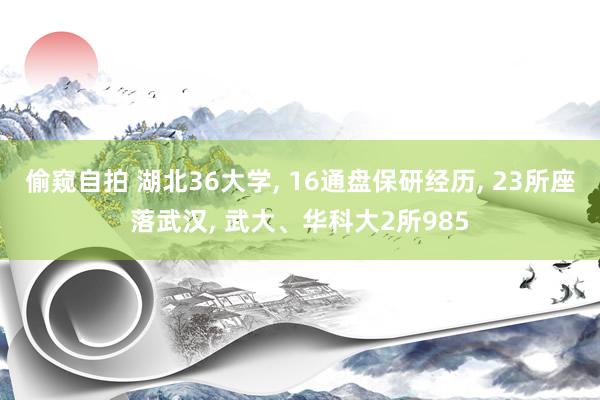 偷窥自拍 湖北36大学， 16通盘保研经历， 23所座落武汉， 武大、华科大2所985