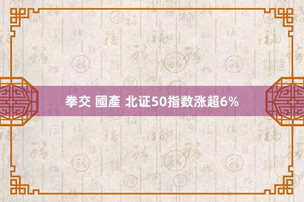 拳交 國產 北证50指数涨超6%