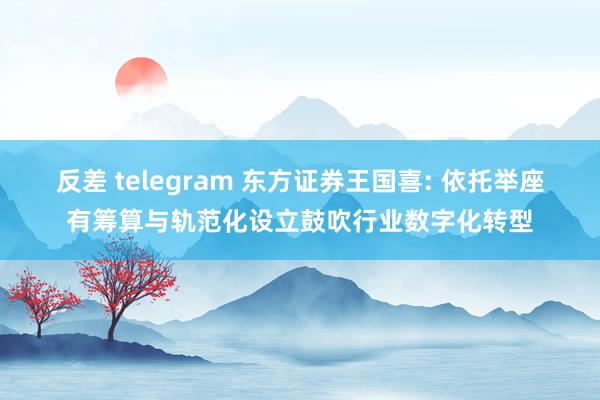 反差 telegram 东方证券王国喜: 依托举座有筹算与轨范化设立鼓吹行业数字化转型