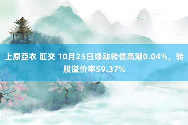 上原亞衣 肛交 10月25日绿动转债高潮0.04%，转股溢价率59.37%