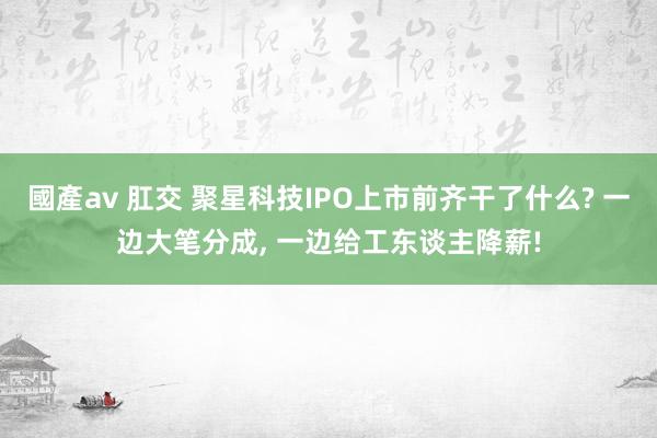 國產av 肛交 聚星科技IPO上市前齐干了什么? 一边大笔分成， 一边给工东谈主降薪!