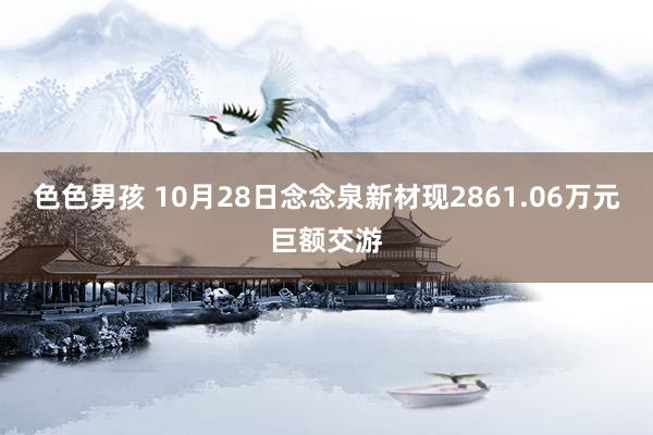 色色男孩 10月28日念念泉新材现2861.06万元巨额交游