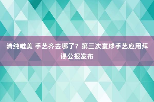 清纯唯美 手艺齐去哪了？第三次寰球手艺应用拜谒公报发布