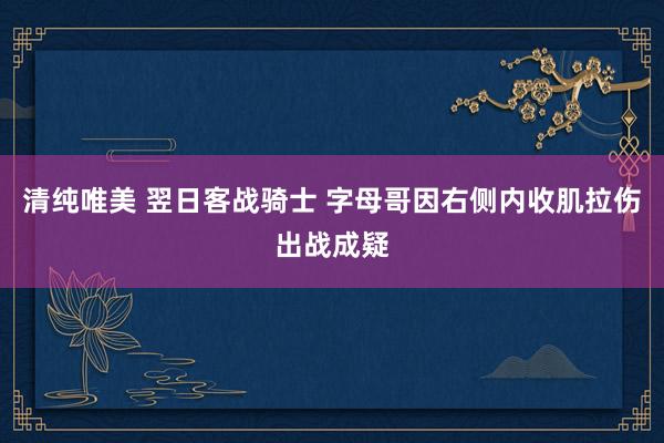 清纯唯美 翌日客战骑士 字母哥因右侧内收肌拉伤出战成疑