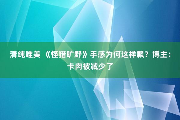 清纯唯美 《怪猎旷野》手感为何这样飘？博主：卡肉被减少了