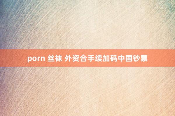 porn 丝袜 外资合手续加码中国钞票