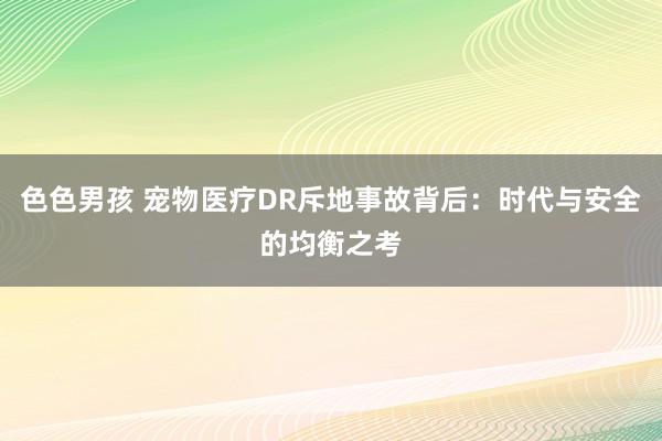 色色男孩 宠物医疗DR斥地事故背后：时代与安全的均衡之考