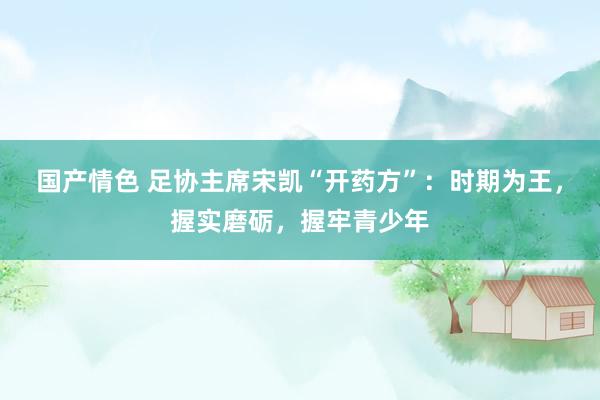 国产情色 足协主席宋凯“开药方”：时期为王，握实磨砺，握牢青少年