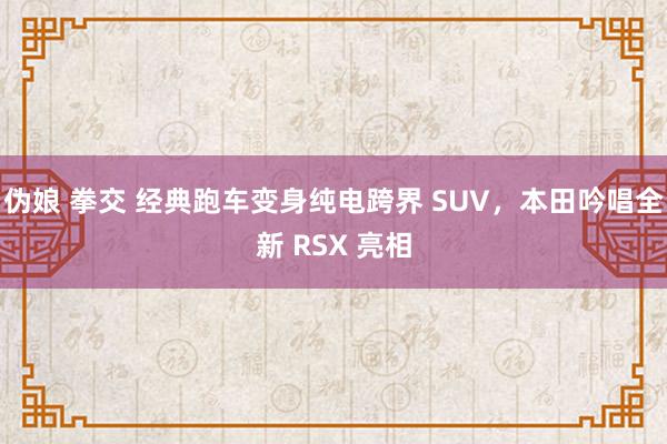 伪娘 拳交 经典跑车变身纯电跨界 SUV，本田吟唱全新 RSX 亮相